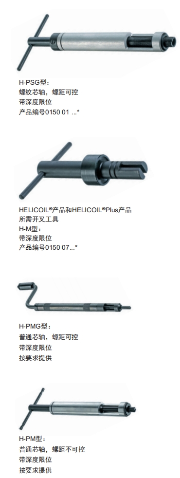 HELICOIL®Classic和HELICOIL®Plus产品所需的带预绕压器 式手动安装工具